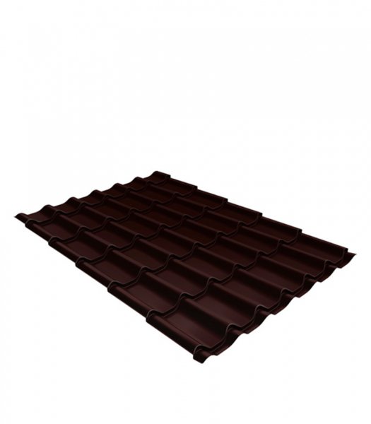Металлочерепица 1,18х3,60 м толщина 0,5 мм Satin шоколад RAL 8017